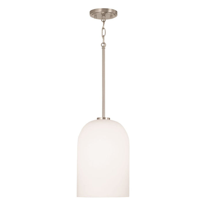 HomePlace Lighting Lawson 1 Light Pendant, Brushed Nickel/Soft White - 348811BN