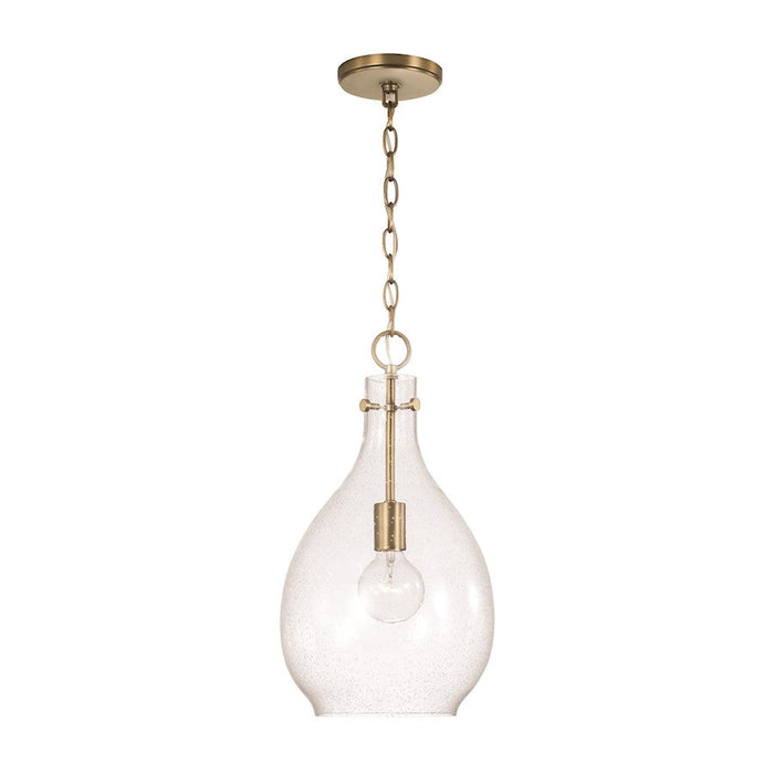 HomePlace Lighting Brentwood 1 Light Pendant, Brass/Clear Seeded - 349011AD