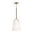 Capital Lighting Brody Small 1 Light Pendant, Brass/White - 349411AD