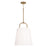 Capital Lighting Brody Medium 1 Light Pendant, Brass/White - 349412AD