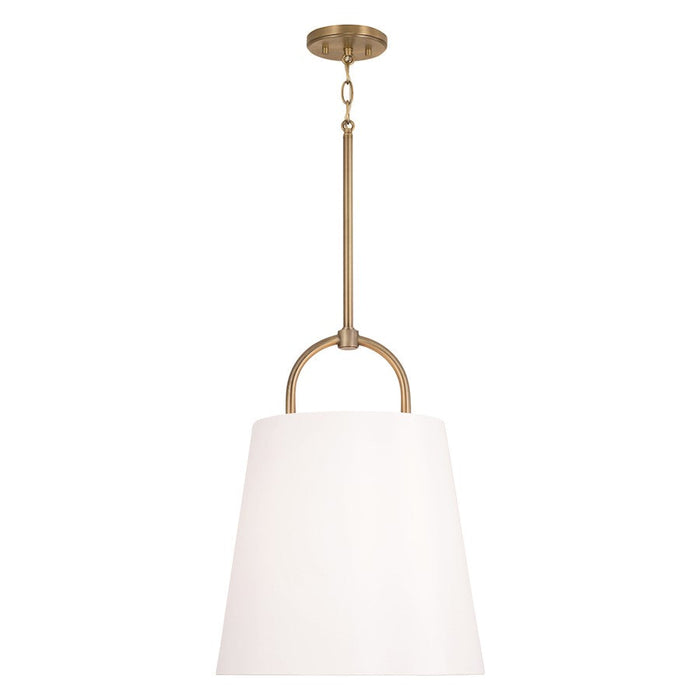 Capital Lighting Brody Medium 1 Light Pendant, Brass/White - 349412AD