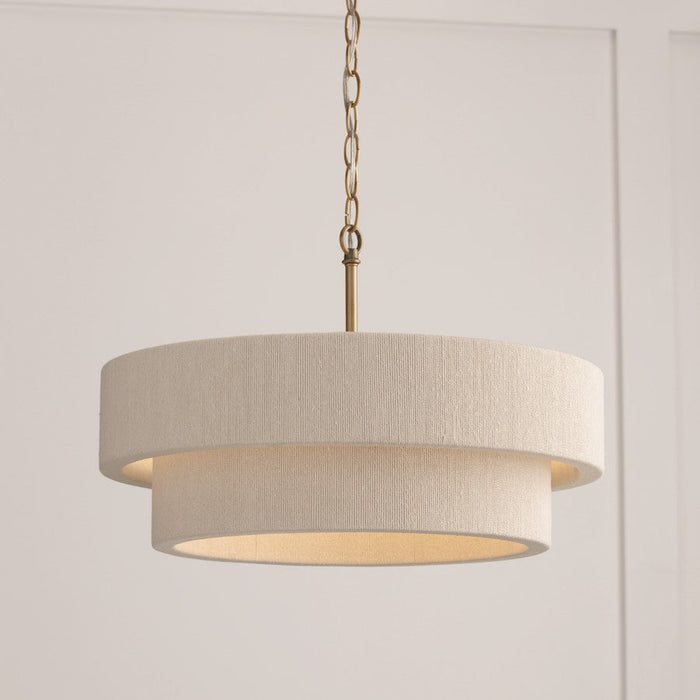 Capital Lighting Delaney 4 Light Dual Mount Pendant, Brass