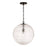 Capital Lighting Dolan 1 Light Pendant, Black/Clear Ribbed - 349911MB