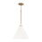 Capital Lighting Bradley 1 Light Pendant, Aged Brass/White - 350112AW