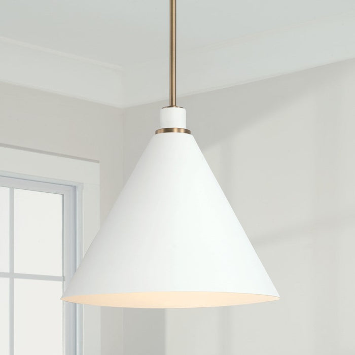 Capital Lighting Bradley 1 Light Pendant, Aged Brass