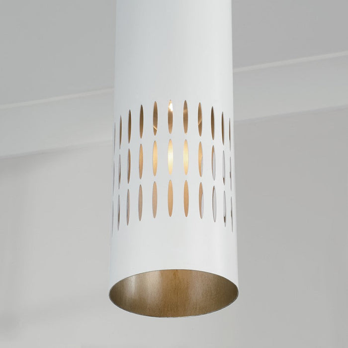 Capital Lighting Dash 1 Light Pendant, Aged Brass/White