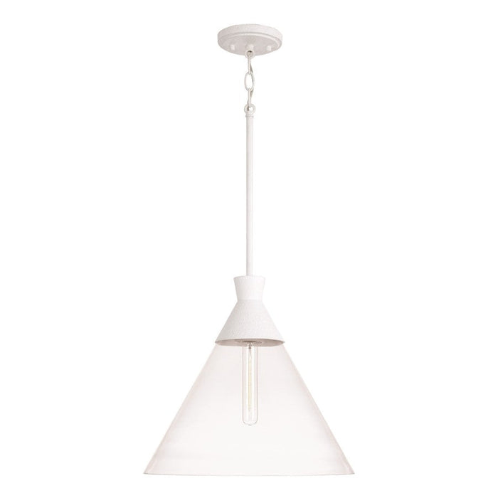 Capital Lighting Paloma 1 Light Pendant, White/Clear - 350311XW