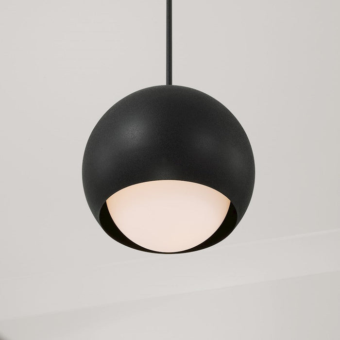 Capital Lighting Dolby 1 Light Pendant, Black Iron/Soft White