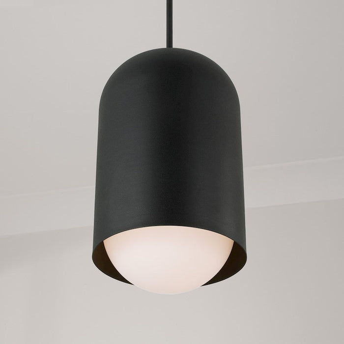 Capital Lighting Dolby 1 Light Pendant, Black Iron/Soft White