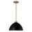 HomePlace Lighting Ross 1 Light Pendant, Brass/Black/White Interior - 352011AB