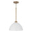 HomePlace Lighting Ross 1 Light Pendant, Brass/White/White - 352011AW