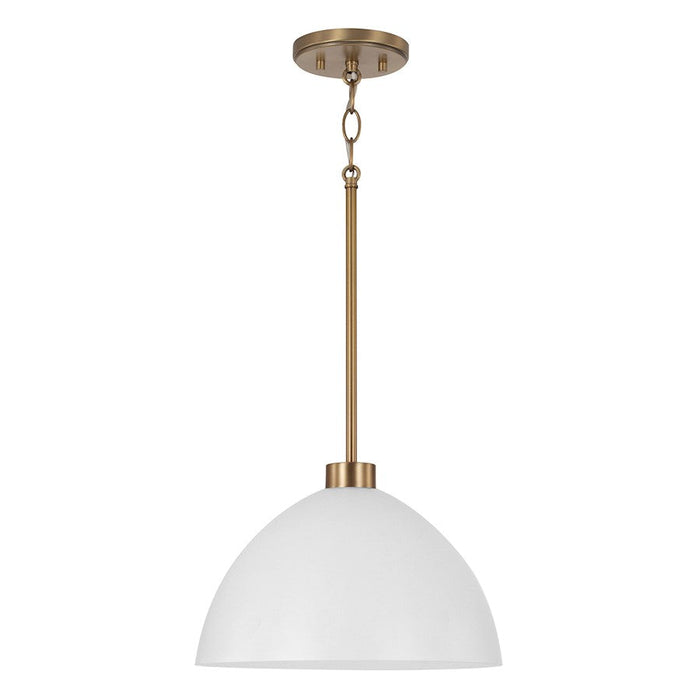 HomePlace Lighting Ross 1 Light Pendant, Brass/White/White - 352011AW