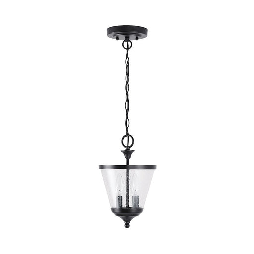 Capital Lighting Stanton 2-Light Foyer, Matte Black/Clear Seeded - 4032MB-236