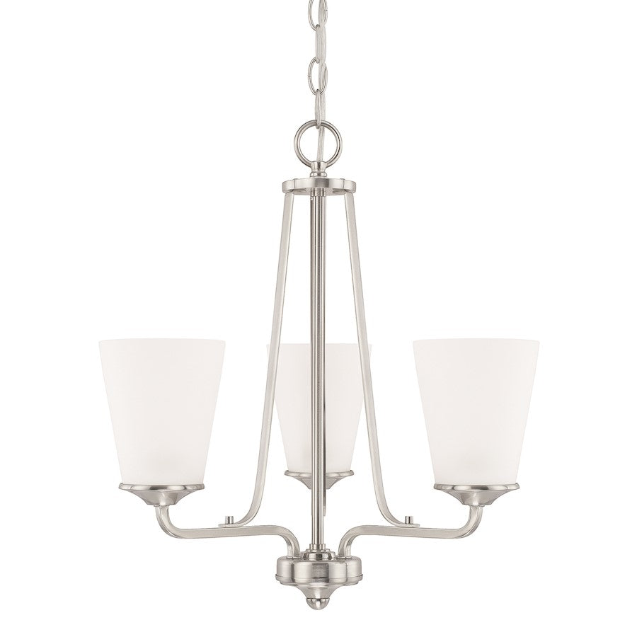 HomePlace by Capital Lighting Braylon 3 Light Chandelier, Nickel - 414131BN-331