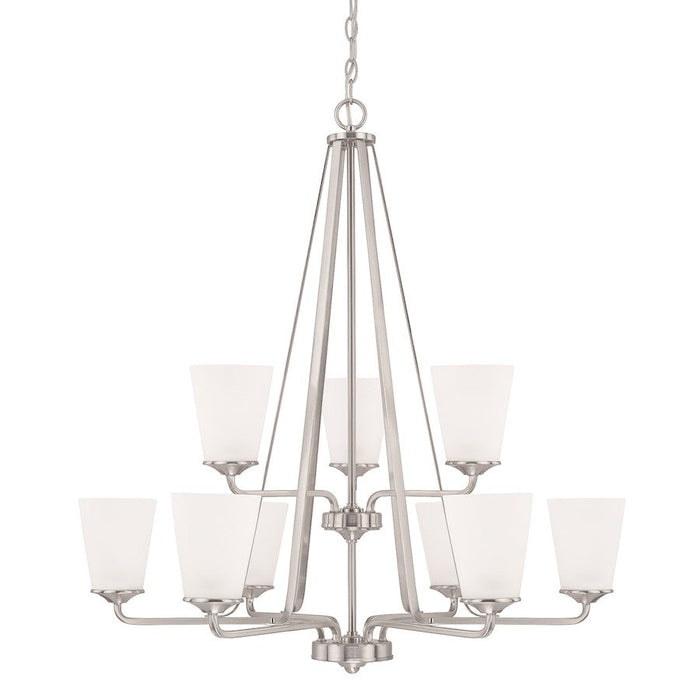 HomePlace by Capital Lighting Braylon 9 Light Chandelier, Nickel - 414191BN-331