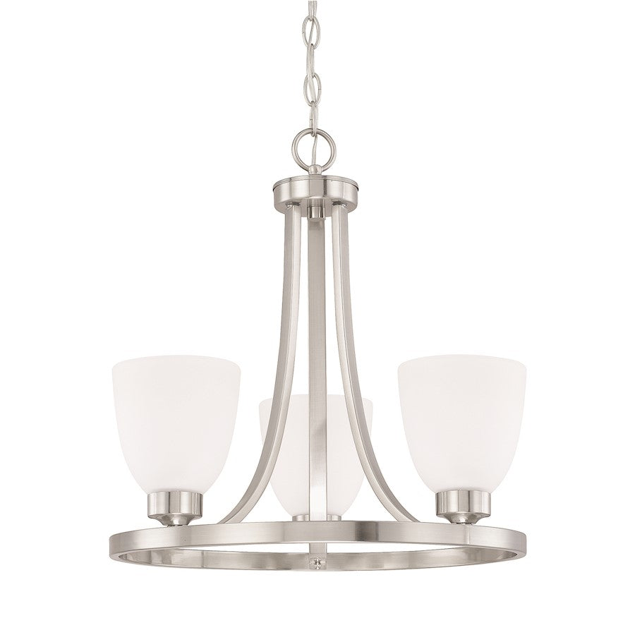 HomePlace by Capital Lighting Jameson 3 Light Chandelier, Nickel - 414331BN-333