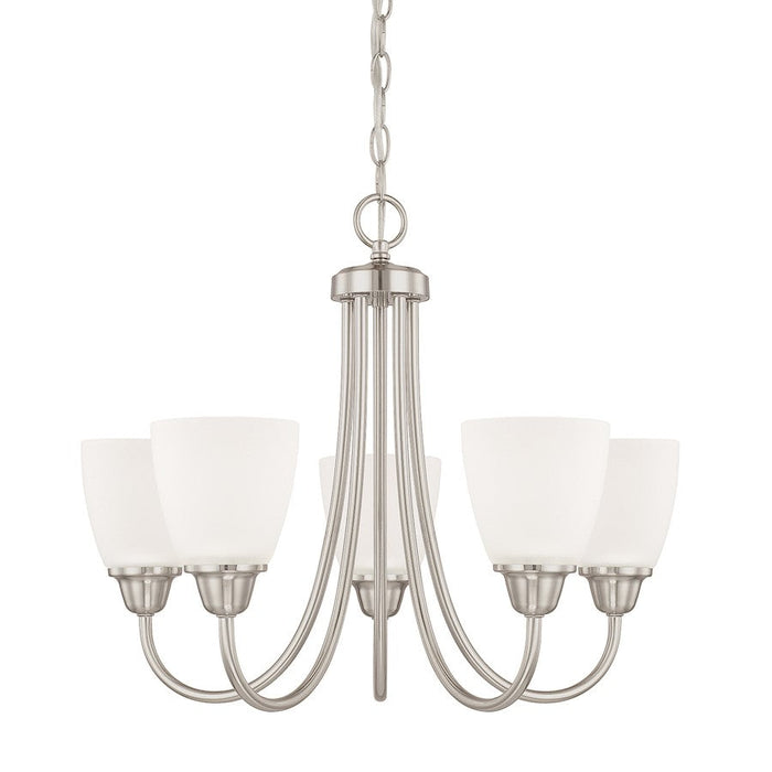 HomePlace by Capital Lighting Trenton 5 Light Chandelier, Nickel - 415151BN-337