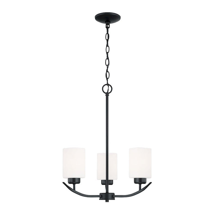 Capital Lighting Dixon 3 Light Chandelier, Matte Black/Soft White - 415231MB-338