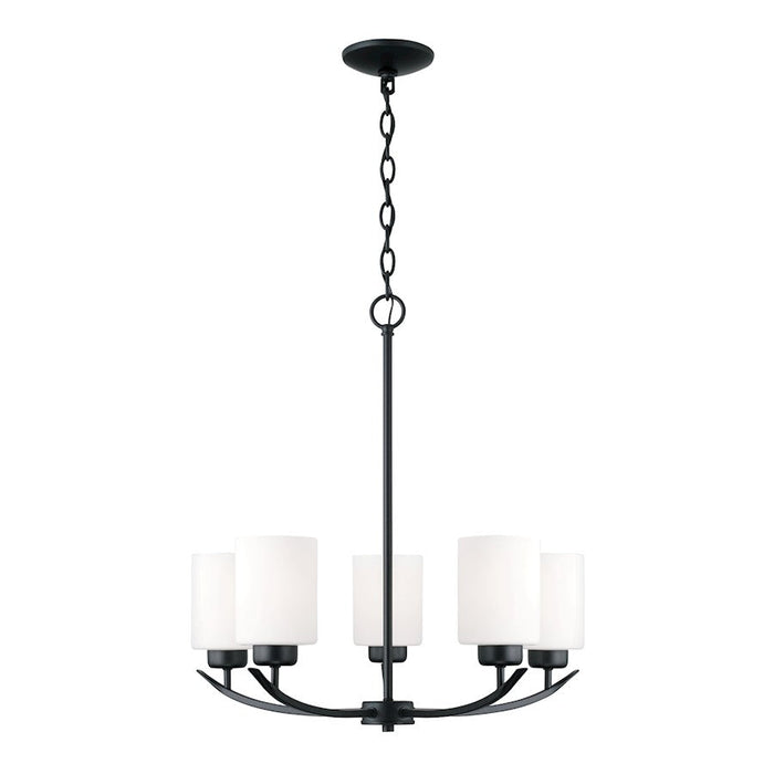 Capital Lighting Dixon 5 Light Chandelier, Matte Black/Soft White - 415251MB-338