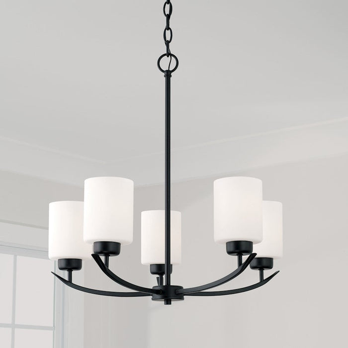 Capital Lighting Dixon Chandelier, Matte Black/Soft White