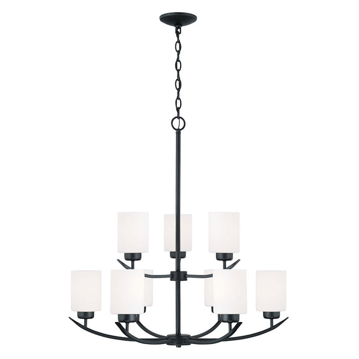 Capital Lighting Dixon 9 Light Chandelier, Matte Black/Soft White - 415291MB-338