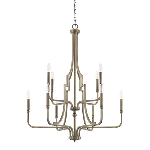 Capital Lighting Dawson 10 Light Chandelier, Aged Brass - 419391AD