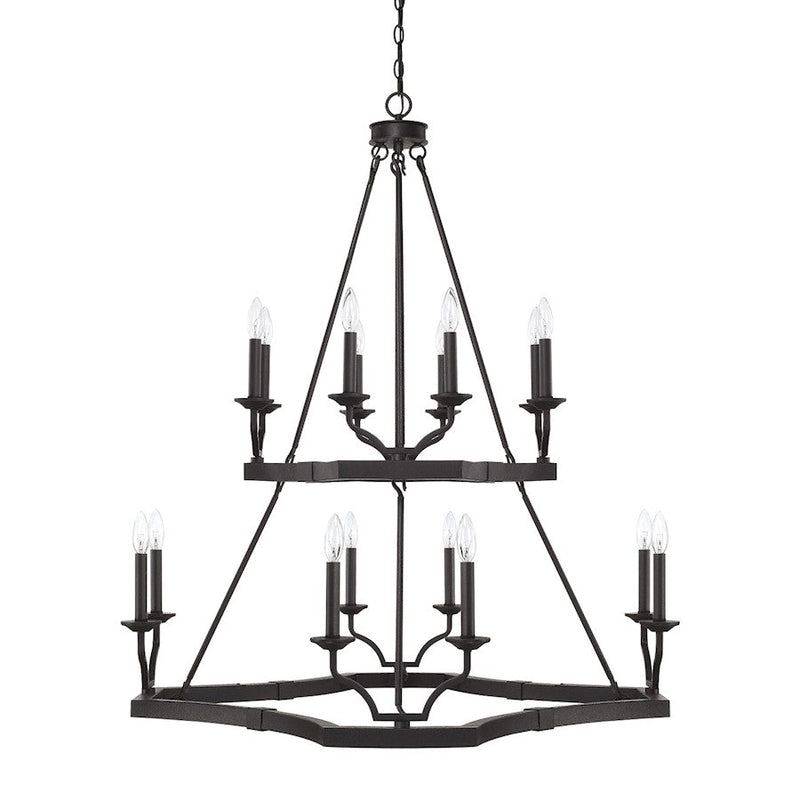 Capital Lighting Ravenwood 16 Light Chandelier, Black Iron - 419801BI