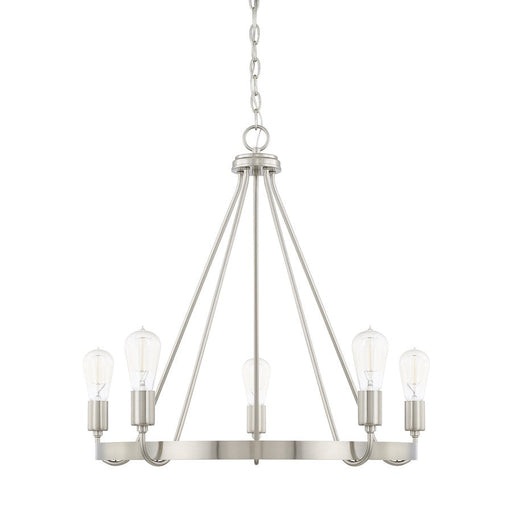 HomePlace by Capital Lighting Tanner 5 Light Chandelier, Nickel - 420061BN