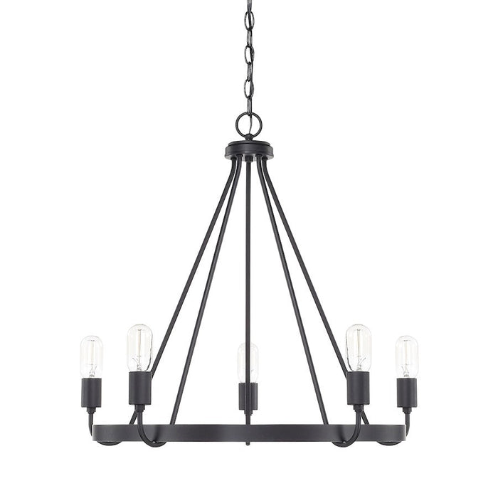 HomePlace by Capital Lighting Tanner 5 Light Chandelier, Matte Black - 420061MB