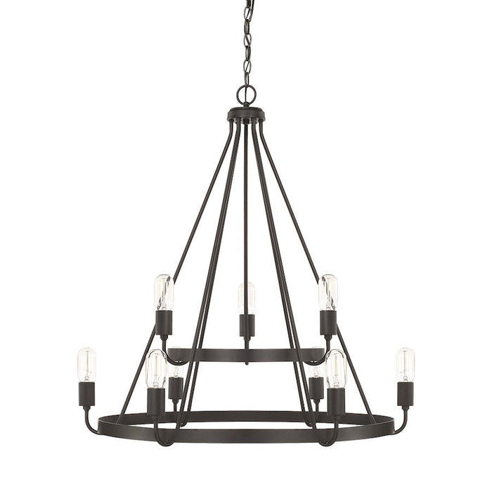 HomePlace by Capital Lighting Tanner 9 Light Chandelier, Matte Black - 420091MB