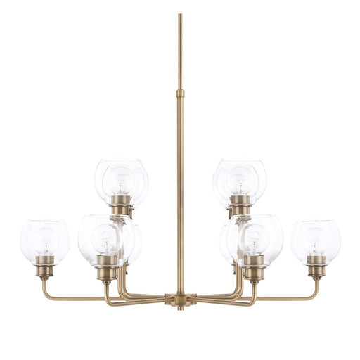 Capital Lighting Mid-Century 10 Light Chandelier, Aged Brass - 421101AD-426