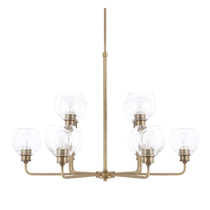 Capital Lighting Mid-Century 10 Light Chandelier, Aged Brass - 421101AD-426