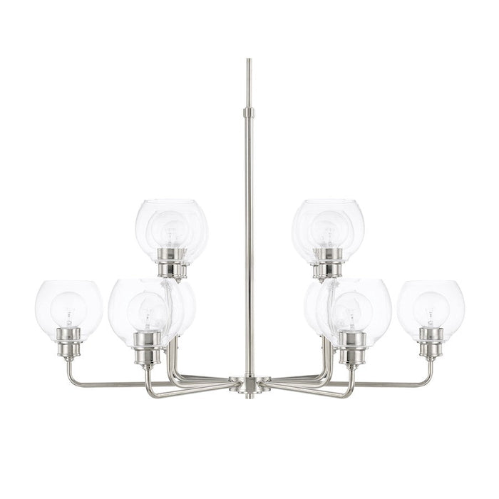 Capital Lighting Mid-Century 10 Light Chandelier, Polished Nickel - 421101PN-426