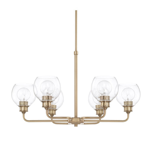 Capital Lighting Mid-Century 6 Light Chandelier, Aged Brass - 421161AD-426