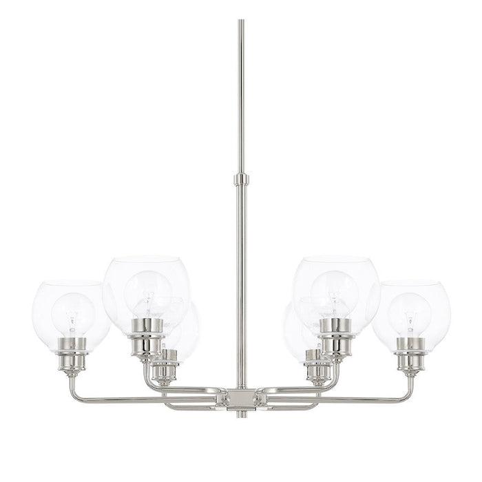 Capital Lighting Mid-Century 6 Light Chandelier, Polished Nickel - 421161PN-426