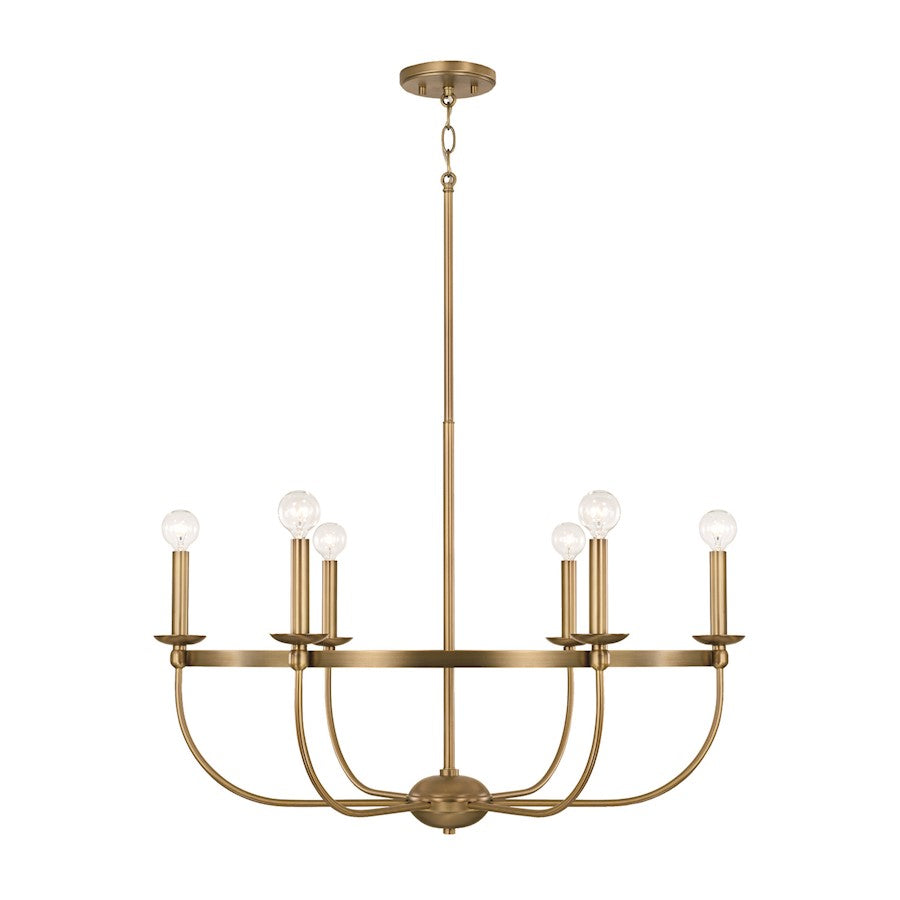 Capital Lighting Rylann 6 Light Chandelier, Brass - 425161AD