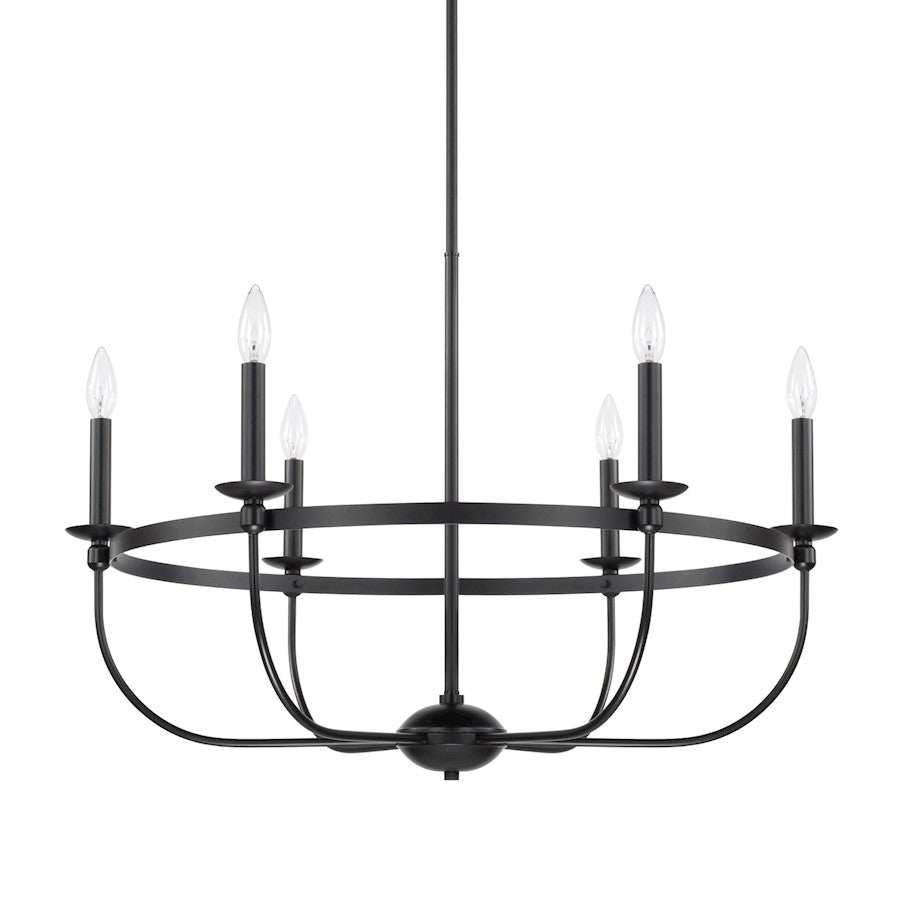 Capital Lighting Rylann 6 Light Chandelier, Matte Black - 425161MB