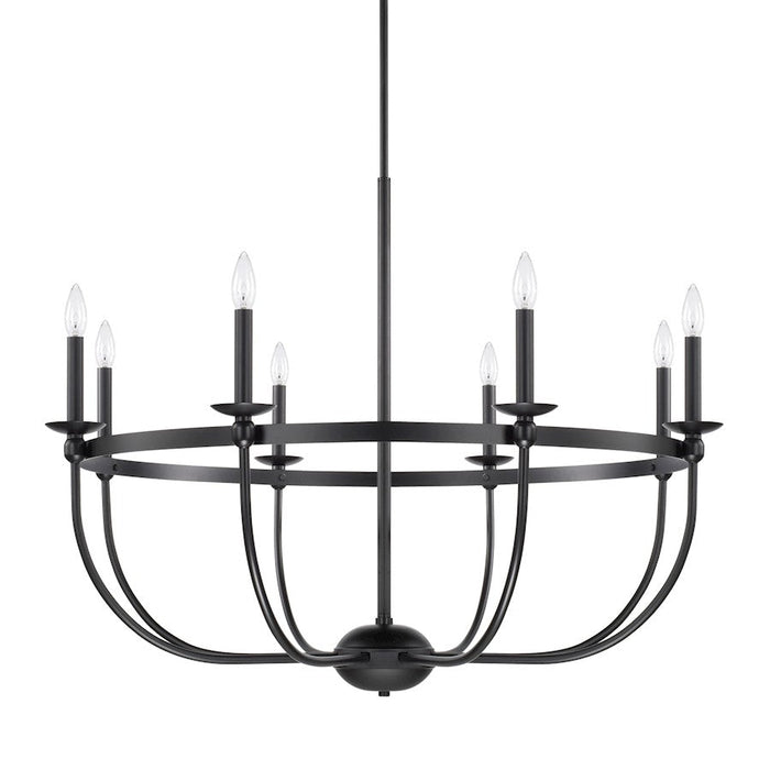 Capital Lighting Rylann 8 Light Chandelier, Matte Black - 425181MB