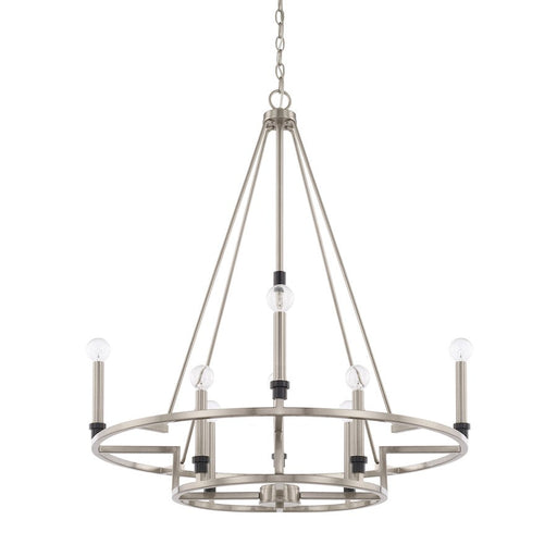 Capital Lighting Tux 8 Light Chandelier, Black Tie - 425281BT