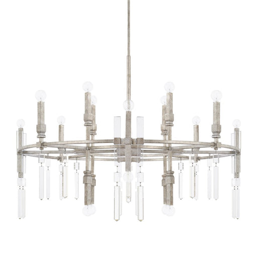 Capital Lighting Drake 20 Light Chandelier, Antique Silver - 425302AS