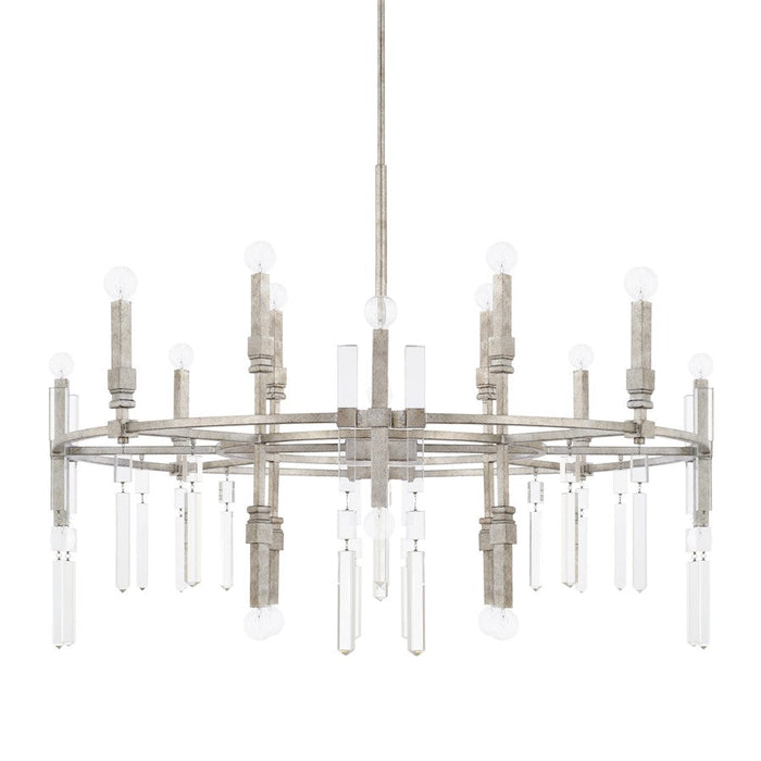 Capital Lighting Drake 20 Light Chandelier, Antique Silver - 425302AS