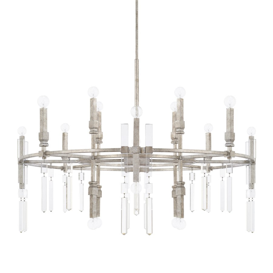 Capital Lighting Drake 20 Light Chandelier, Antique Silver - 425302AS