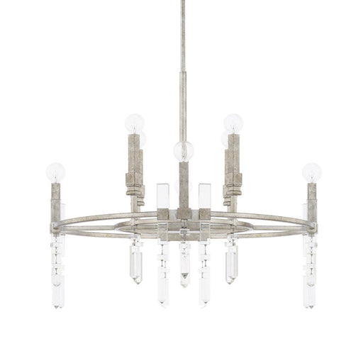 Capital Lighting Drake 8 Light Chandelier, Antique Silver - 425381AS