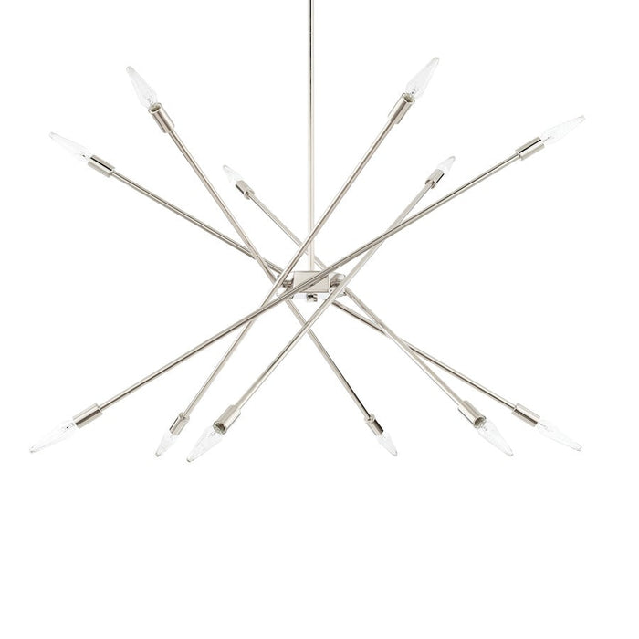 Capital Lighting 12 Light Chandelier, Polished Nickel - 425601PN