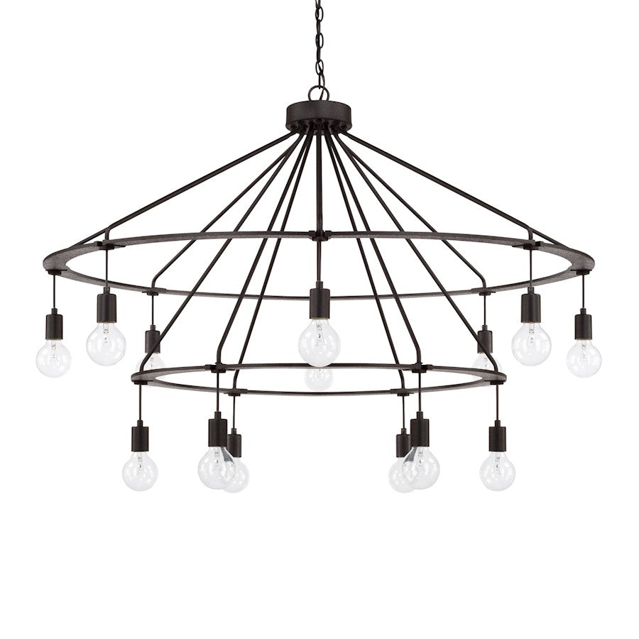 Capital Lighting 14 Light Chandelier, Black Iron - 425602BI