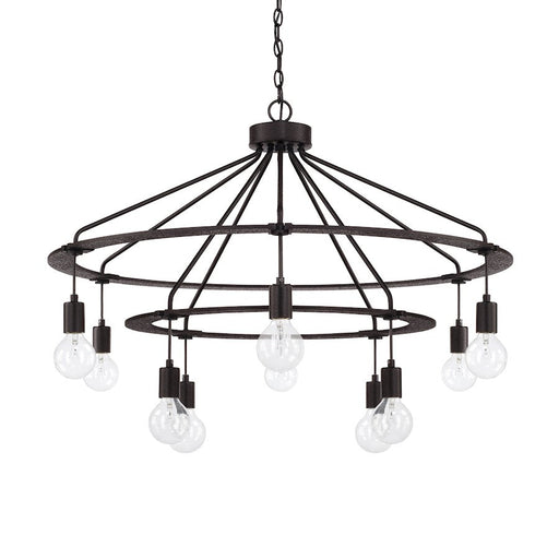 Capital Lighting 10 Light Chandelier, Black Iron - 425603BI