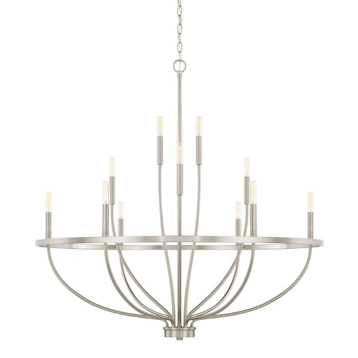 HomePlace by Capital Lighting Greyson 12 Light Chandelier, Nickel - 428501BN