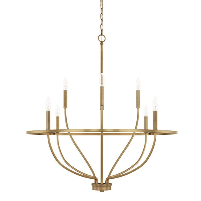 HomePlace by Capital Lighting Greyson 8 Light Chandelier, Aged Brass - 428581AD