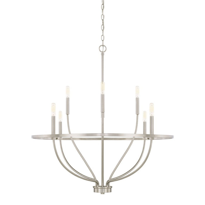 HomePlace by Capital Lighting Greyson 8 Light Chandelier, Nickel - 428581BN