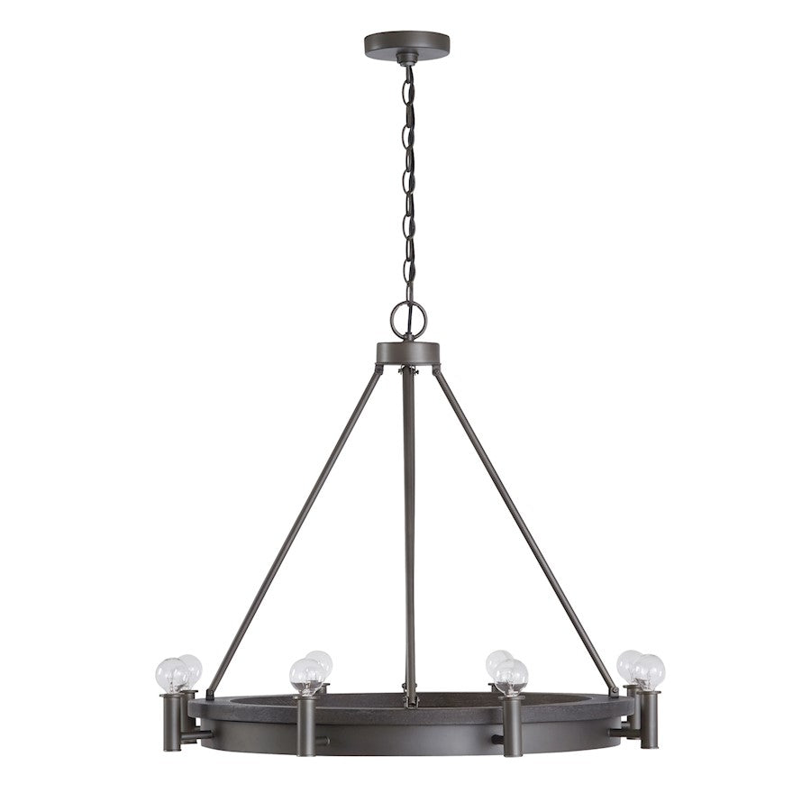 Capital Lighting Ashton 8 Light Chandelier, Carbon Grey/Grey Iron - 435881CI